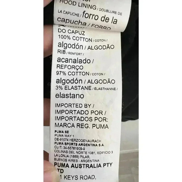 PUMA Hoodie Sweatshirt Mens 2XL XXL Essentials Big Logo Foil Black Gold - Picture 6 of 8